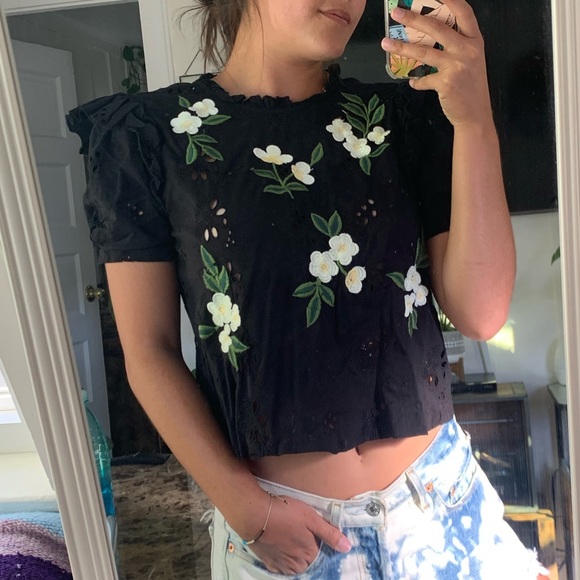 ZARA CROCHET FLORAL TOP - Picture 5 of 6